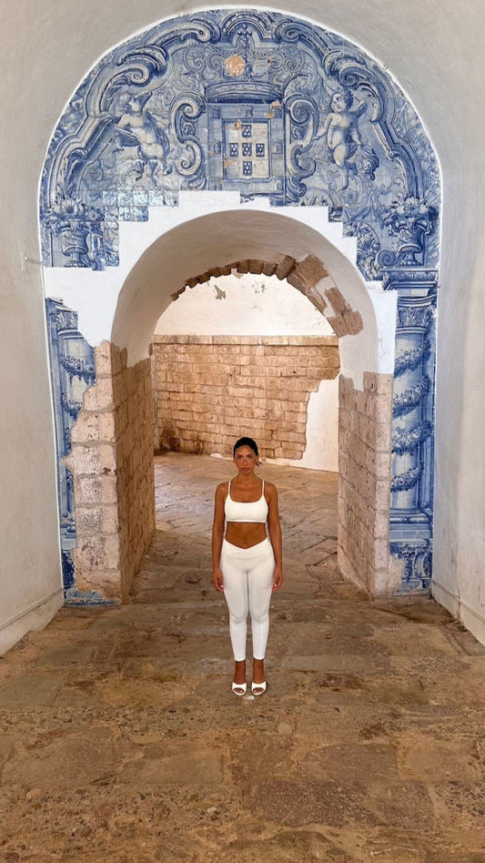 Legging White Pocket